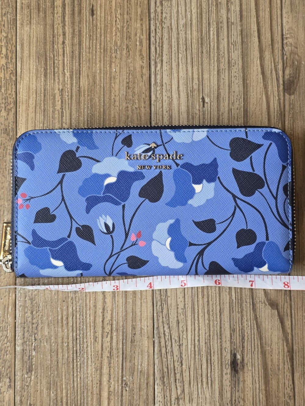 kate spade Blue Floral Zip Around Wallet - Picture 6 of 6